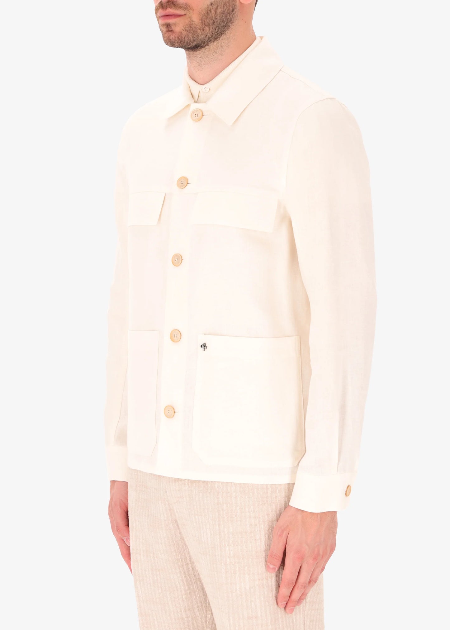 DISTRETTO 12   Linen Blend Fabric Shirt Jacket Work Certo  C5U GA1553 T0701DD00