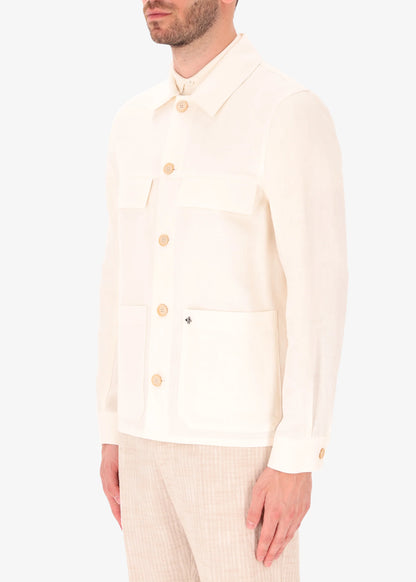 DISTRETTO 12   Linen Blend Fabric Shirt Jacket Work Certo  C5U GA1553 T0701DD00